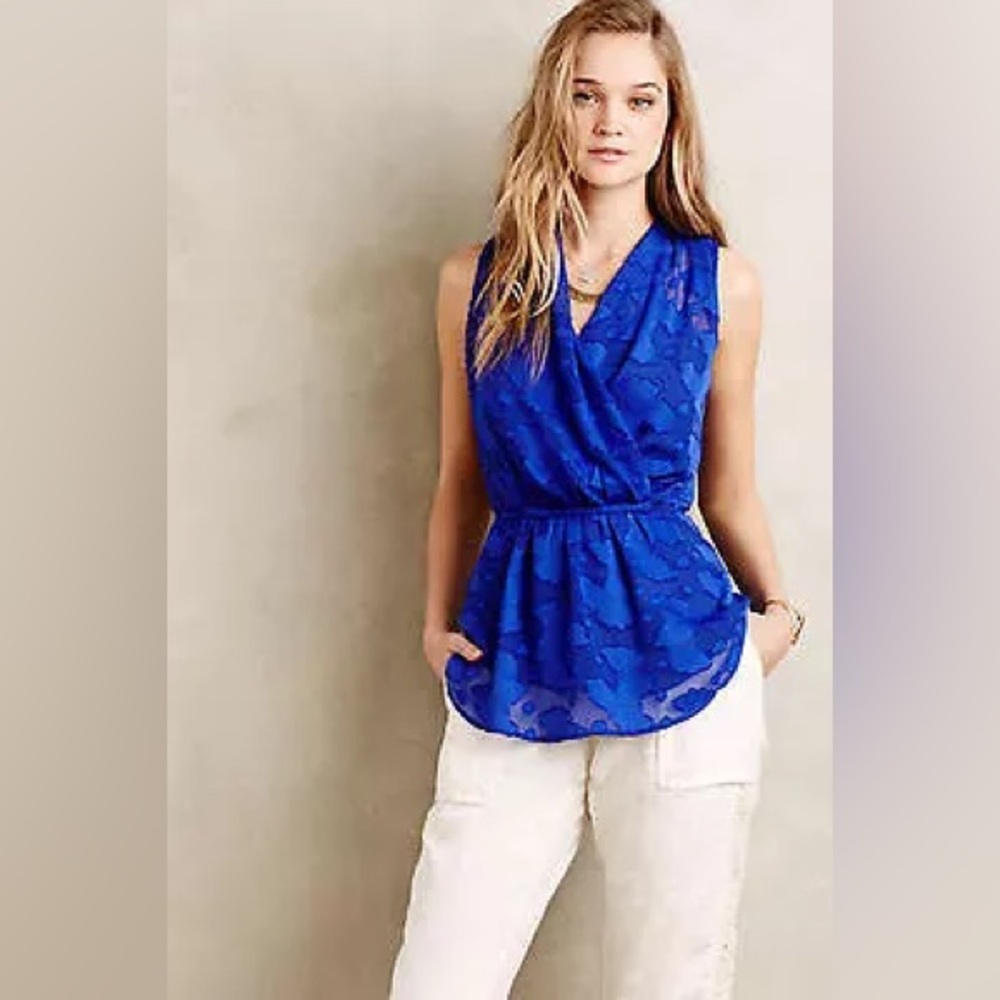 Anthropologie Edria Top, by Sunday in Brooklyn - Blue, size XS